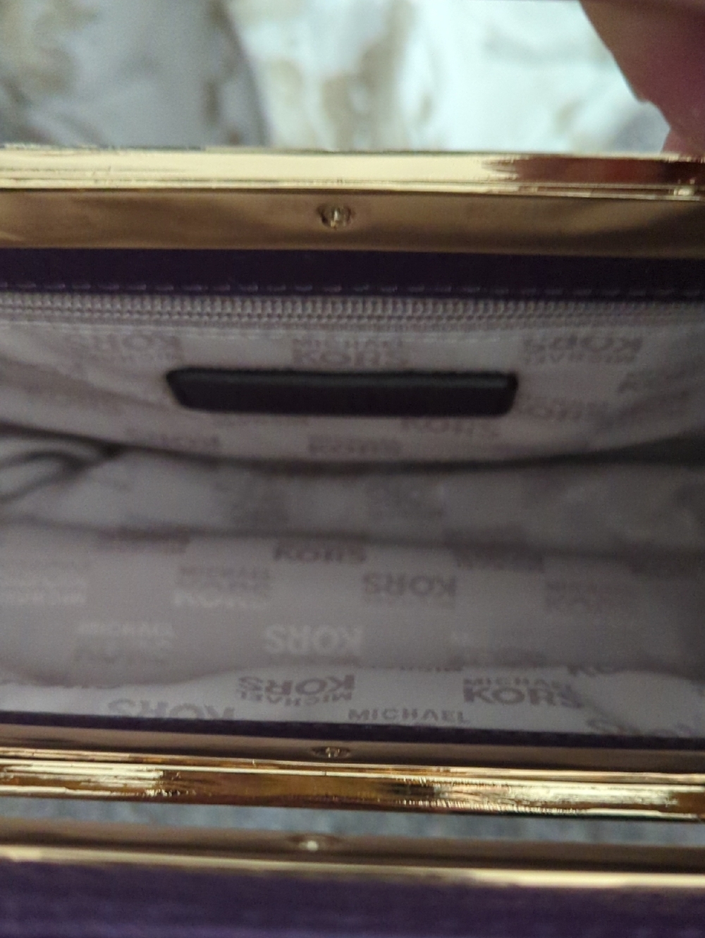 Michael Michael Kors Leather Purple Clutch - Picture 5 of 6